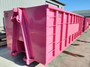Pink dumpster by Highball Fabricators